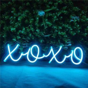 Neon Light Sign LED XOXO Night Lights USB Operated Decorative Marquee Sign Bar
